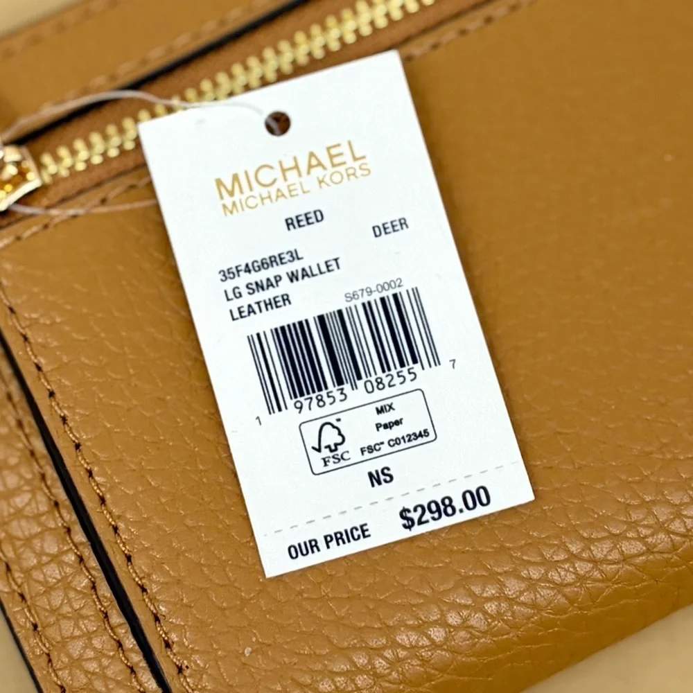 Michael Kors Jet Set Reed Large Bifold Wallet Light Brown